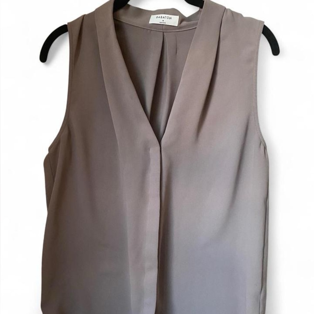 Babaton Sleeveless Blouse in Taupe